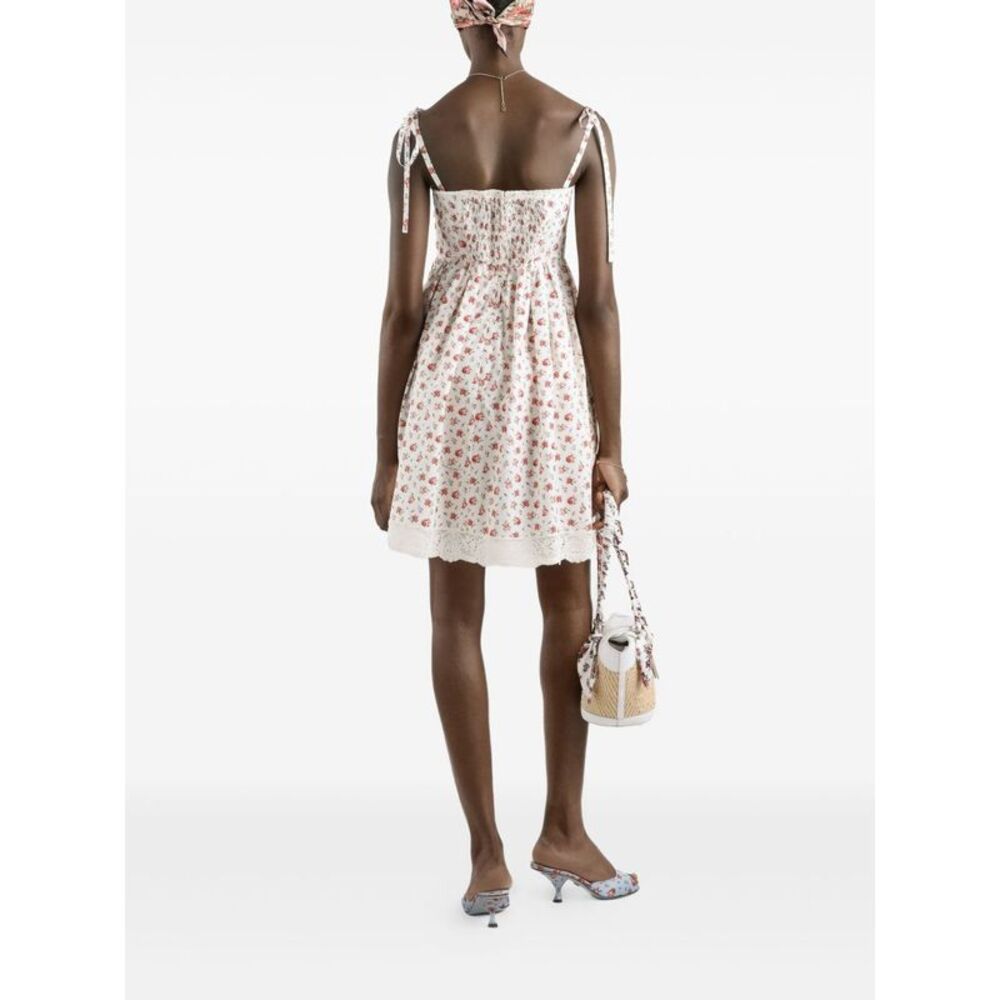 Dolce & Gabbana Women's-Lace-Trimmed Floral-Print Cotton-Blend Poplin Bustier - Picture 5 of 5